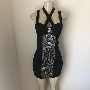 Bebe dress 2b double strap hot sexy black size xs